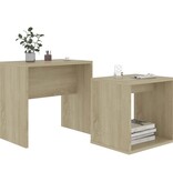 VidaXL Salontafelset 48x30x45 cm bewerkt hout sonoma eikenkleurig