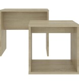 VidaXL Salontafelset 48x30x45 cm bewerkt hout sonoma eikenkleurig