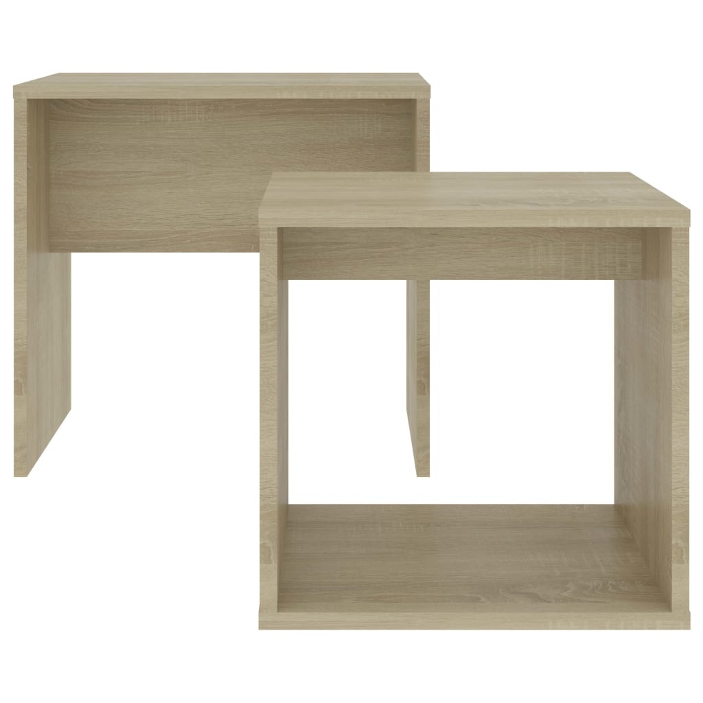 VidaXL Salontafelset 48x30x45 cm bewerkt hout sonoma eikenkleurig