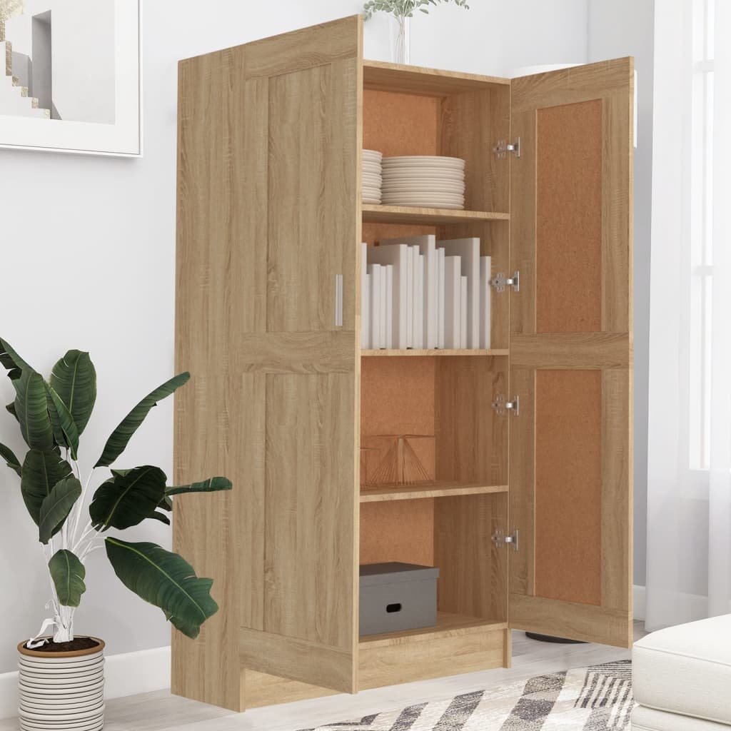 VidaXL Boekenkast 82,5x30,5x150 cm bewerkt hout sonoma eikenkleurig