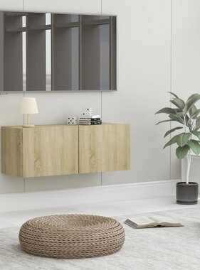 VidaXL Tv-meubel 80x30x30 cm bewerkt hout sonoma eikenkleurig