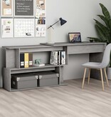 VidaXL Hoekbureau 200x50x76 cm bewerkt hout betongrijs