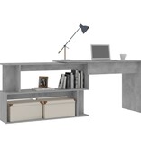 VidaXL Hoekbureau 200x50x76 cm bewerkt hout betongrijs