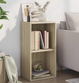 VidaXL Boekenkast met 2 schappen 40x30x76,5 cm bewerkt hout sonoma eik