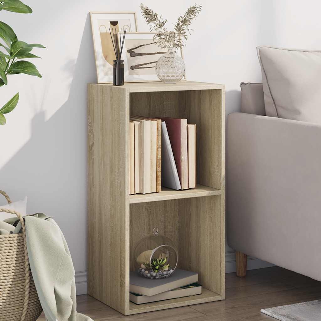 VidaXL Boekenkast met 2 schappen 40x30x76,5 cm bewerkt hout sonoma eik