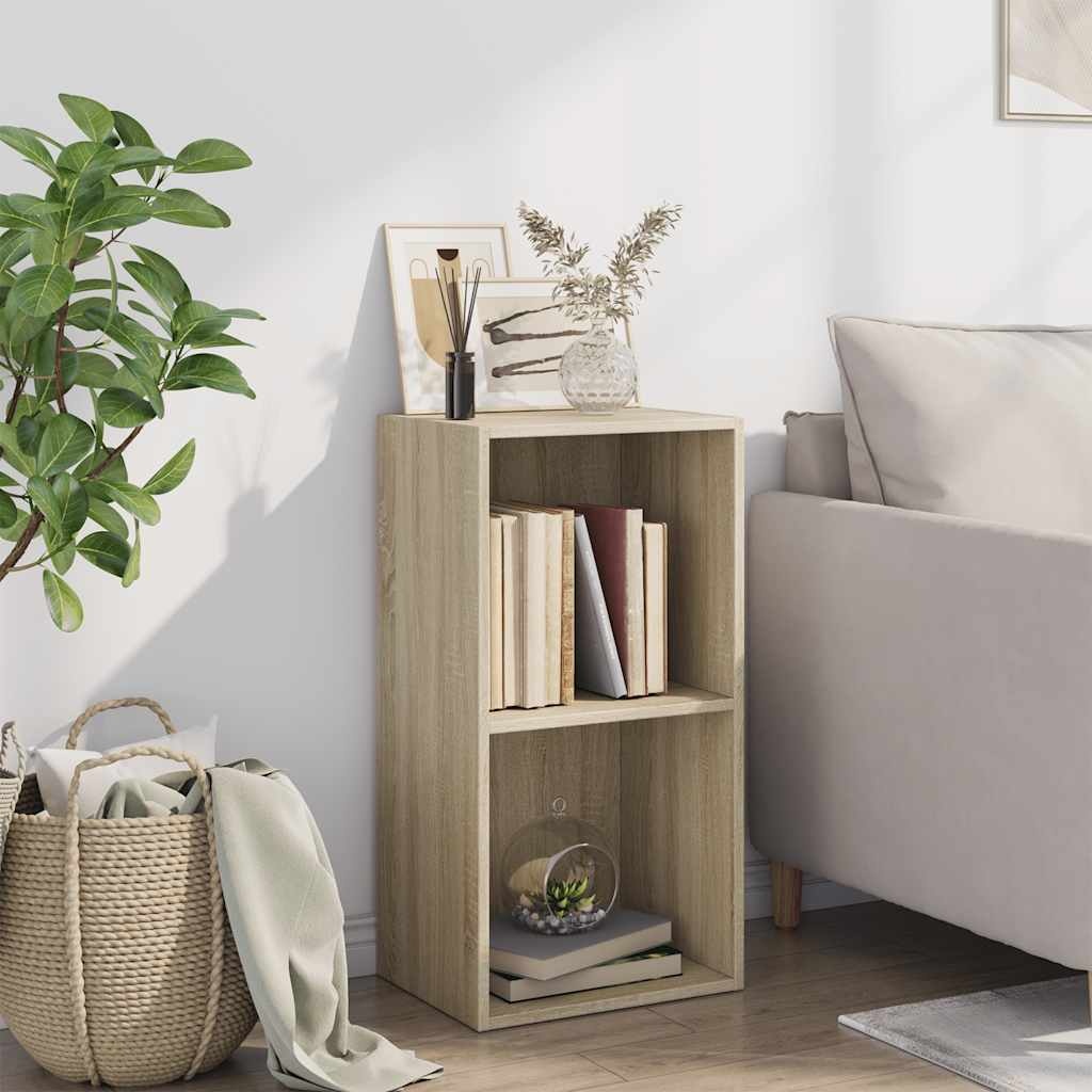 VidaXL Boekenkast met 2 schappen 40x30x76,5 cm bewerkt hout sonoma eik