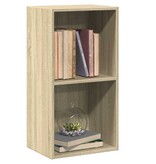 VidaXL Boekenkast met 2 schappen 40x30x76,5 cm bewerkt hout sonoma eik