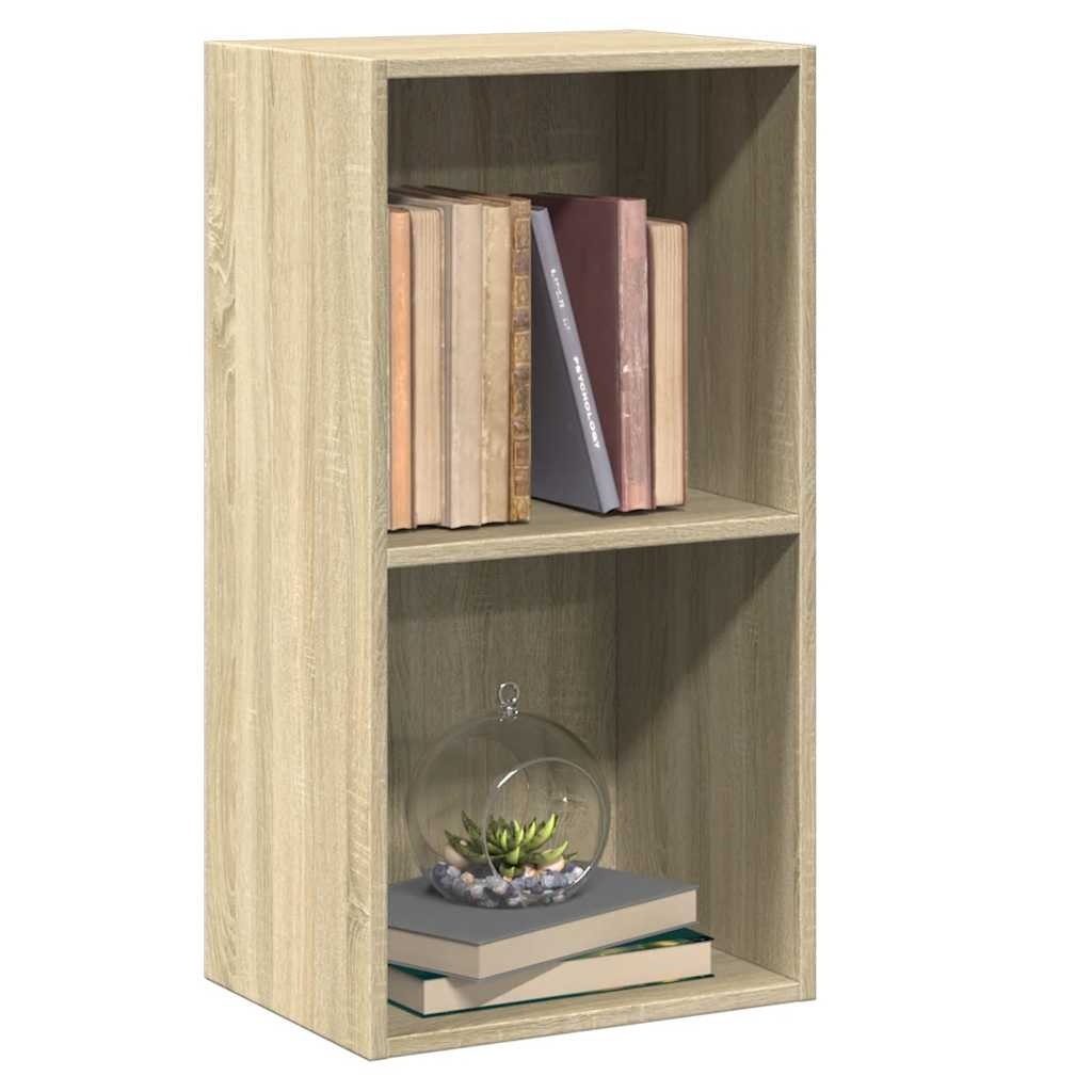 VidaXL Boekenkast met 2 schappen 40x30x76,5 cm bewerkt hout sonoma eik