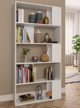 VidaXL Boekenkast / kamerscherm 80x24x159 cm bewerkt hout wit