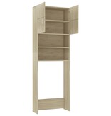 VidaXL Wasmachinekast 64x25,5x190 cm bewerkt hout sonoma eikenkleurig