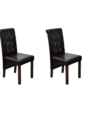 VidaXL Eetkamerstoelen 2 st kunstleer bruin