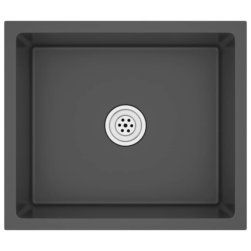 VidaXL Gootsteen handgemaakt roestvrij staal zwart