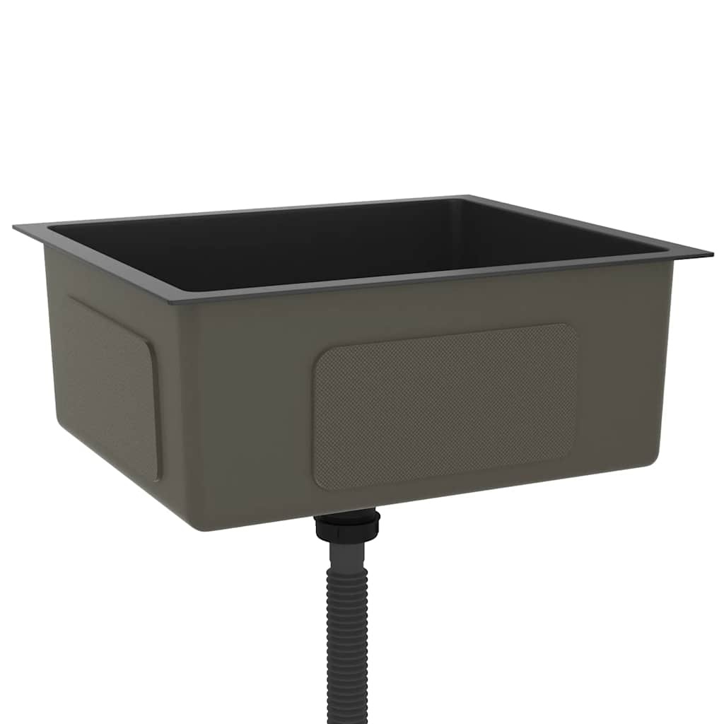 VidaXL Gootsteen handgemaakt roestvrij staal zwart