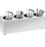 VidaXL Bestekhouder 4 vakken rechthoekig roestvrij staal