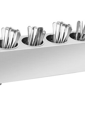 VidaXL Bestekhouder 4 vakken rechthoekig roestvrij staal