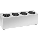 VidaXL Bestekhouder 4 vakken rechthoekig roestvrij staal