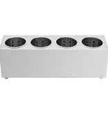 VidaXL Bestekhouder 4 vakken rechthoekig roestvrij staal