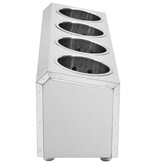 VidaXL Bestekhouder 4 vakken rechthoekig roestvrij staal