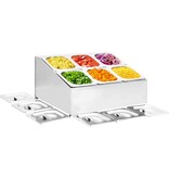 VidaXL Gastronormbakkenhouder met 6 GN 1/6 bakken roestvrij staal