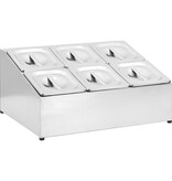 VidaXL Gastronormbakkenhouder met 6 GN 1/6 bakken roestvrij staal