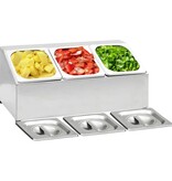 VidaXL Gastronormbakkenhouder met 3 GN 1/6 bakken roestvrij staal