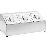 VidaXL Gastronormbakkenhouder met 3 GN 1/6 bakken roestvrij staal