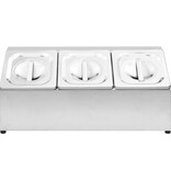 VidaXL Gastronormbakkenhouder met 3 GN 1/6 bakken roestvrij staal