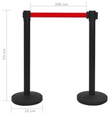 VidaXL Afzetpaal met band staal zwart