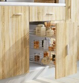 VidaXL Draadmand keuken uittrekbaar 3-laags 47x35x56 cm zilverkleurig