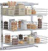 VidaXL Draadmand keuken uittrekbaar 3-laags 47x35x56 cm zilverkleurig