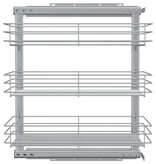 VidaXL Draadmand keuken uittrekbaar 3-laags 47x35x56 cm zilverkleurig