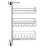 VidaXL Draadmand keuken uittrekbaar 3-laags 47x35x56 cm zilverkleurig