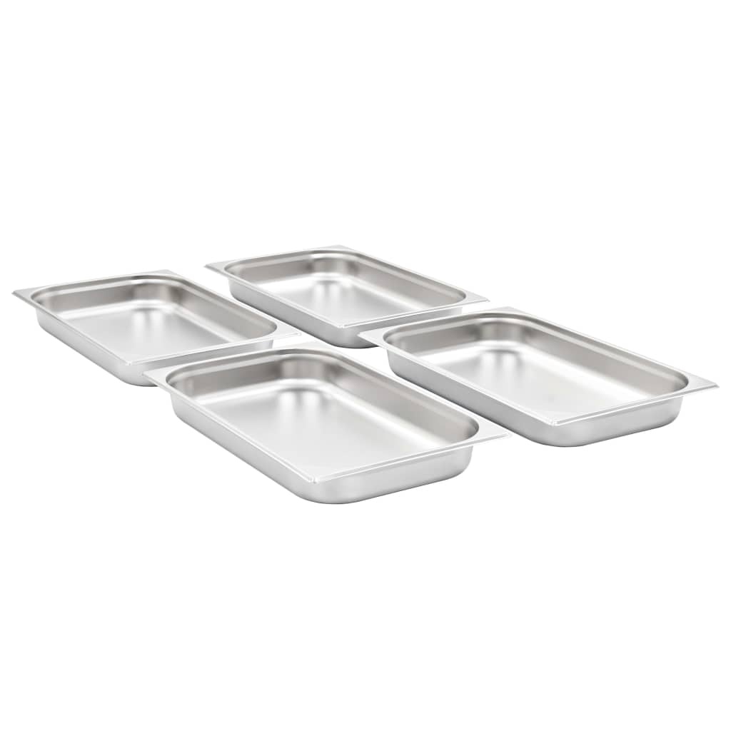 VidaXL Gastronormbakken 4 st GN 1/1 65 mm roestvrij staal
