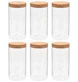 VidaXL Opbergpotten met kurken deksel 6 st 1100 ml glas