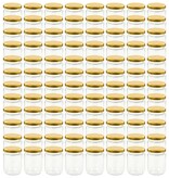 VidaXL Jampotten met goudkleurige deksels 96 st 230 ml glas