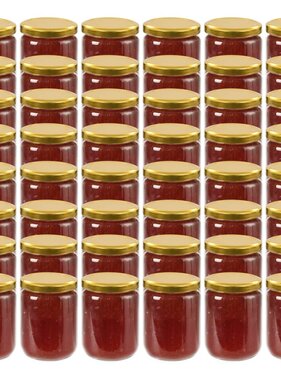 VidaXL Jampotten met goudkleurige deksels 48 st 230 ml glas