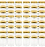VidaXL Jampotten met goudkleurige deksels 48 st 230 ml glas