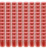 VidaXL Jampotten met rode deksels 96 st 230 ml glas