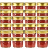 VidaXL Jampotten met goudkleurige deksels 24 st 110 ml glas