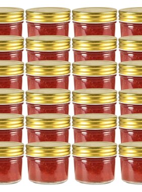 VidaXL Jampotten met goudkleurige deksels 24 st 110 ml glas