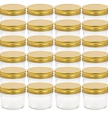 VidaXL Jampotten met goudkleurige deksels 24 st 110 ml glas