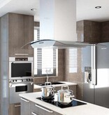 VidaXL Eilandafzuigkap 756 m³/u LED 90 cm roestvrij staal