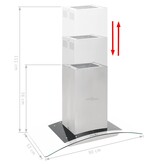 VidaXL Eilandafzuigkap 756 m³/u LED 90 cm roestvrij staal