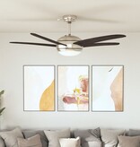 VidaXL Plafondventilator met lamp 128 cm bruin