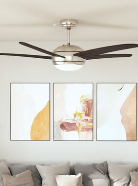 VidaXL Plafondventilator met lamp 128 cm bruin