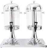 VidaXL Dubbele sapdispenser roestvrij staal 2x8 L