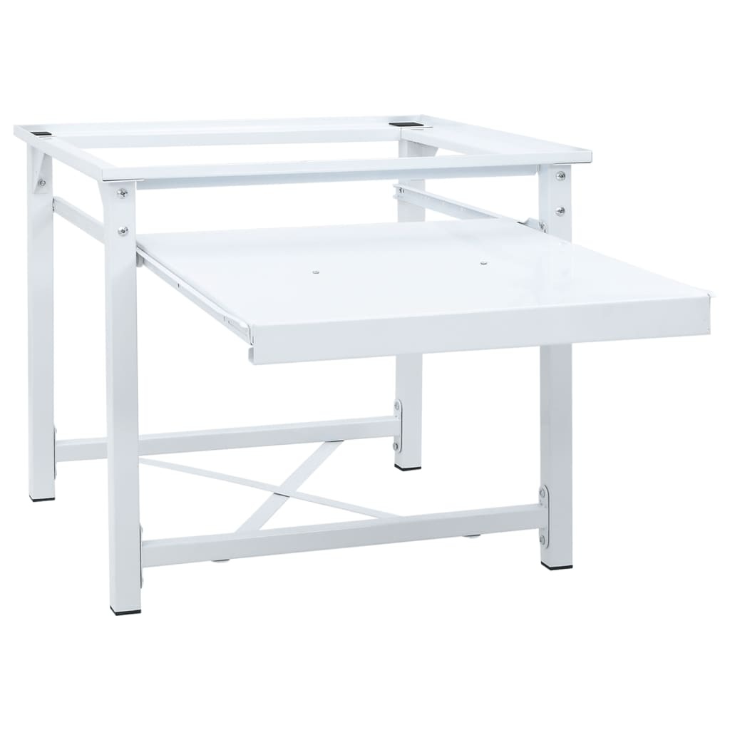 VidaXL Wasmachineverhoger met uittrekbaar schap wit