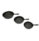 VidaXL Gietijzeren koekenpannen set 3-dlg