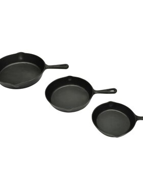VidaXL Gietijzeren koekenpannen set 3-dlg