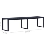VidaXL Tuinbank 180 cm PS-plaat zwart